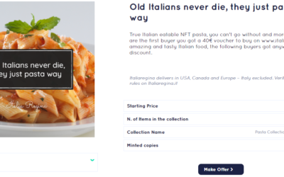 Eatable token: smiling e italiaregina promuovono worldwide il made in Italy con la prima applicazione degli NFT ad un e-commerce