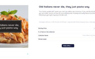 Smiling e ItaliaRegina lanciano il primo “Eatable Token” in NFT